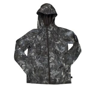 All in Motion Boy's M Dark Gray Camouflage Windbreaker Rain Activewear Jacket